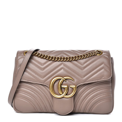 Gucci Calfskin Matelasse Medium GG Marmont Shoulder Bag Porcelain Rose 1 of 11