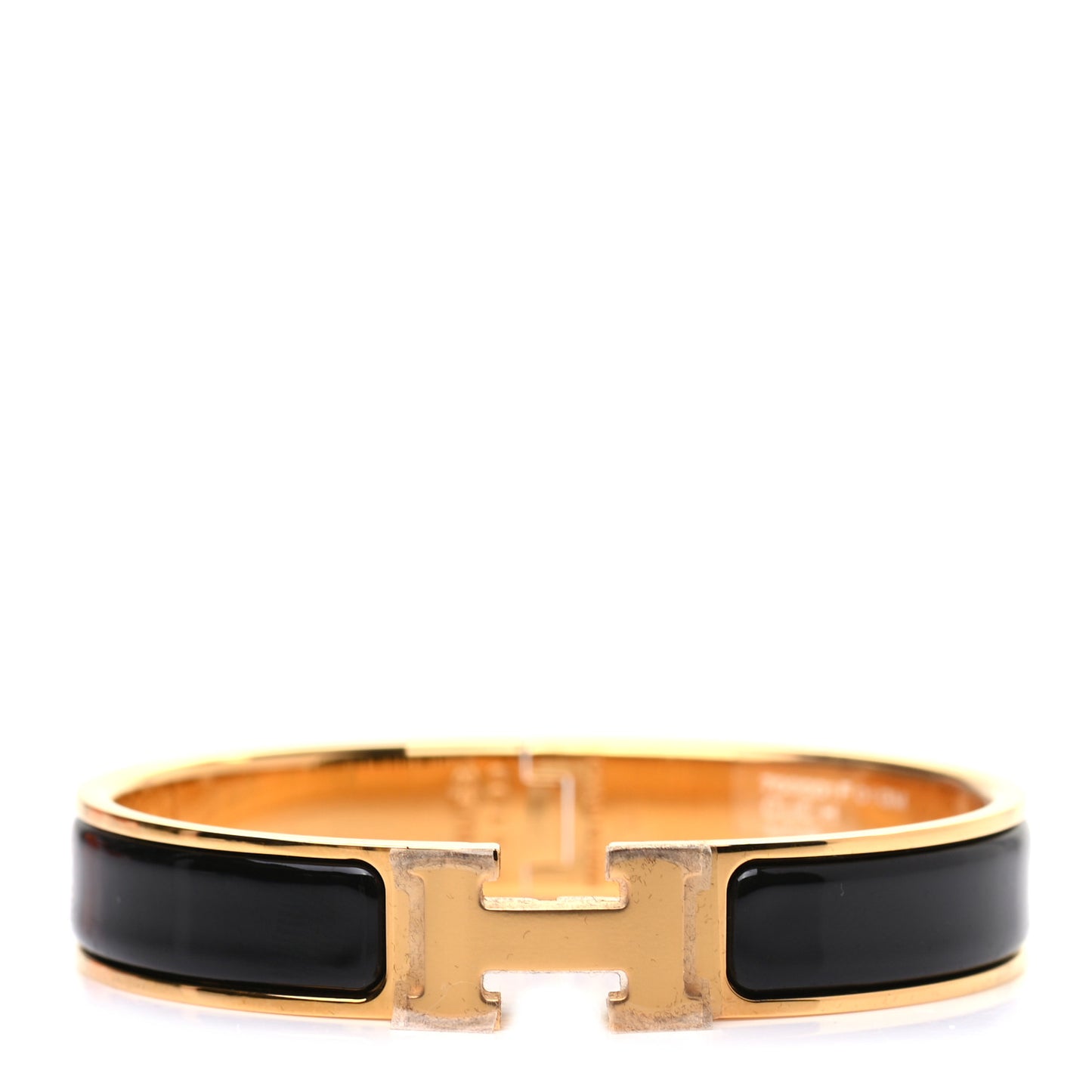 Enamel Narrow Clic Clac H Bracelet GM Black