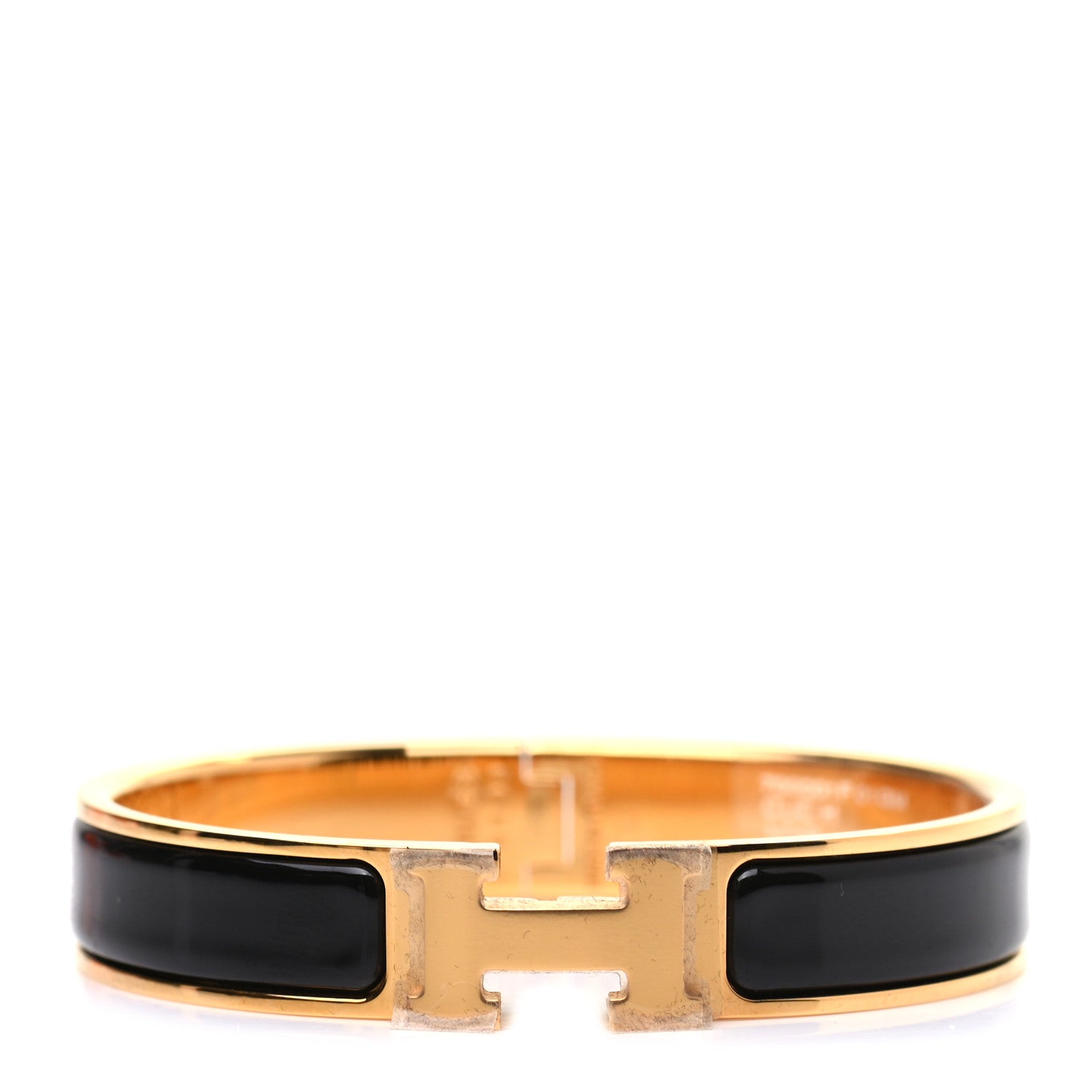 Hermes Enamel Narrow Clic Clac H Bracelet GM Black 1 of 4