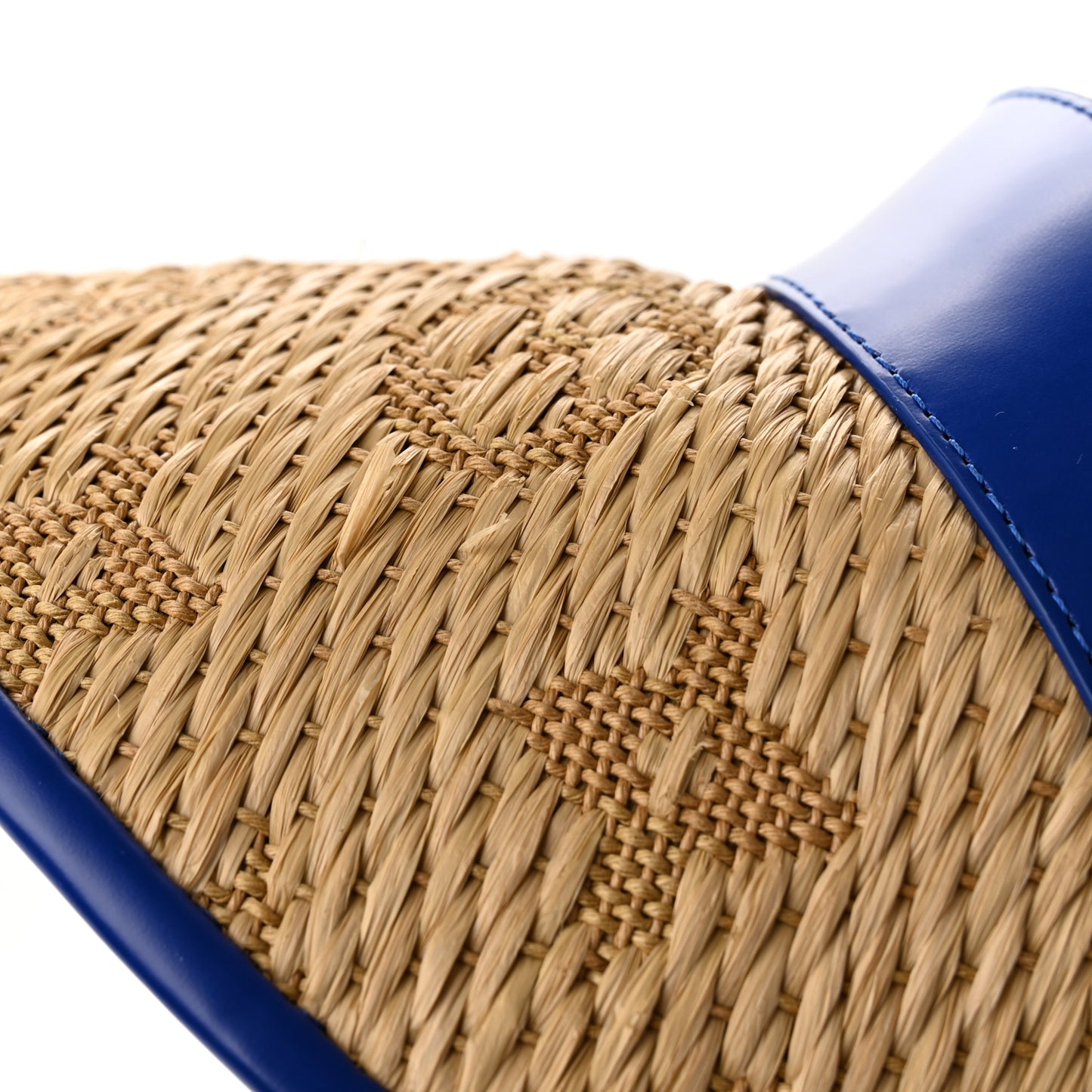 Calfskin Raffia Monogram Strawgram Visor Blue