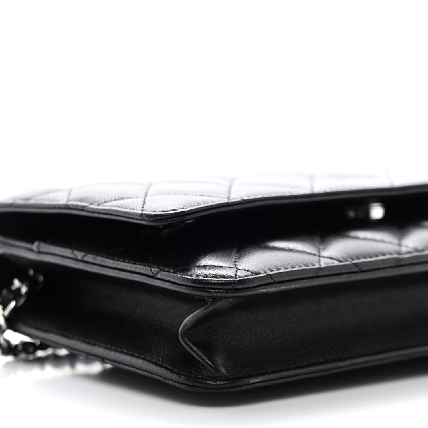 Chanel Lambskin Quilted Wallet On Chain WOC Black 10 of 13