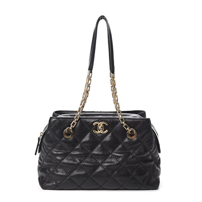 Chanel Calfskin Quilted Retro Chain Tote Black 1 of 14