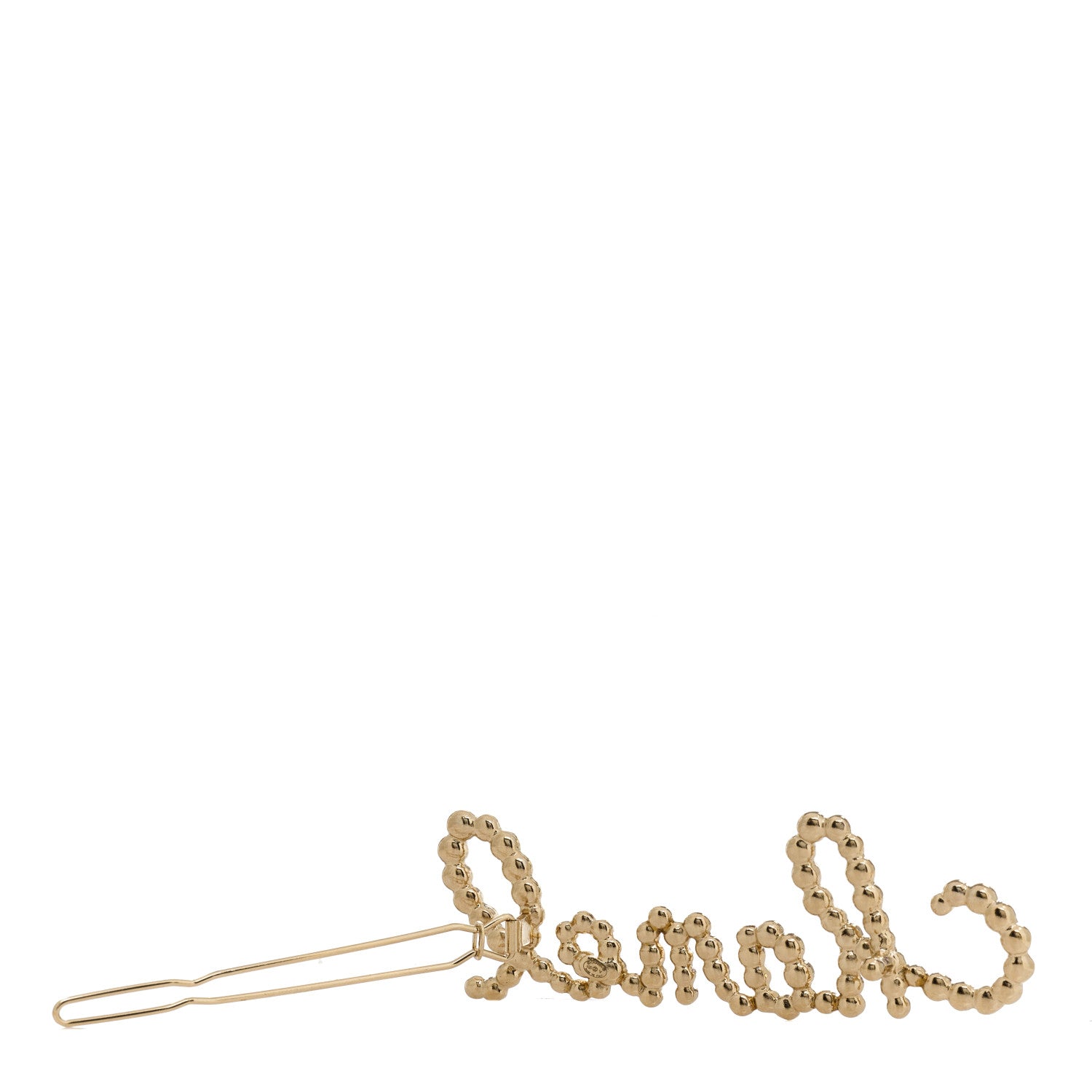Chanel Metal Glass Swirling Pearls Hair Clip Gold 3 of 5