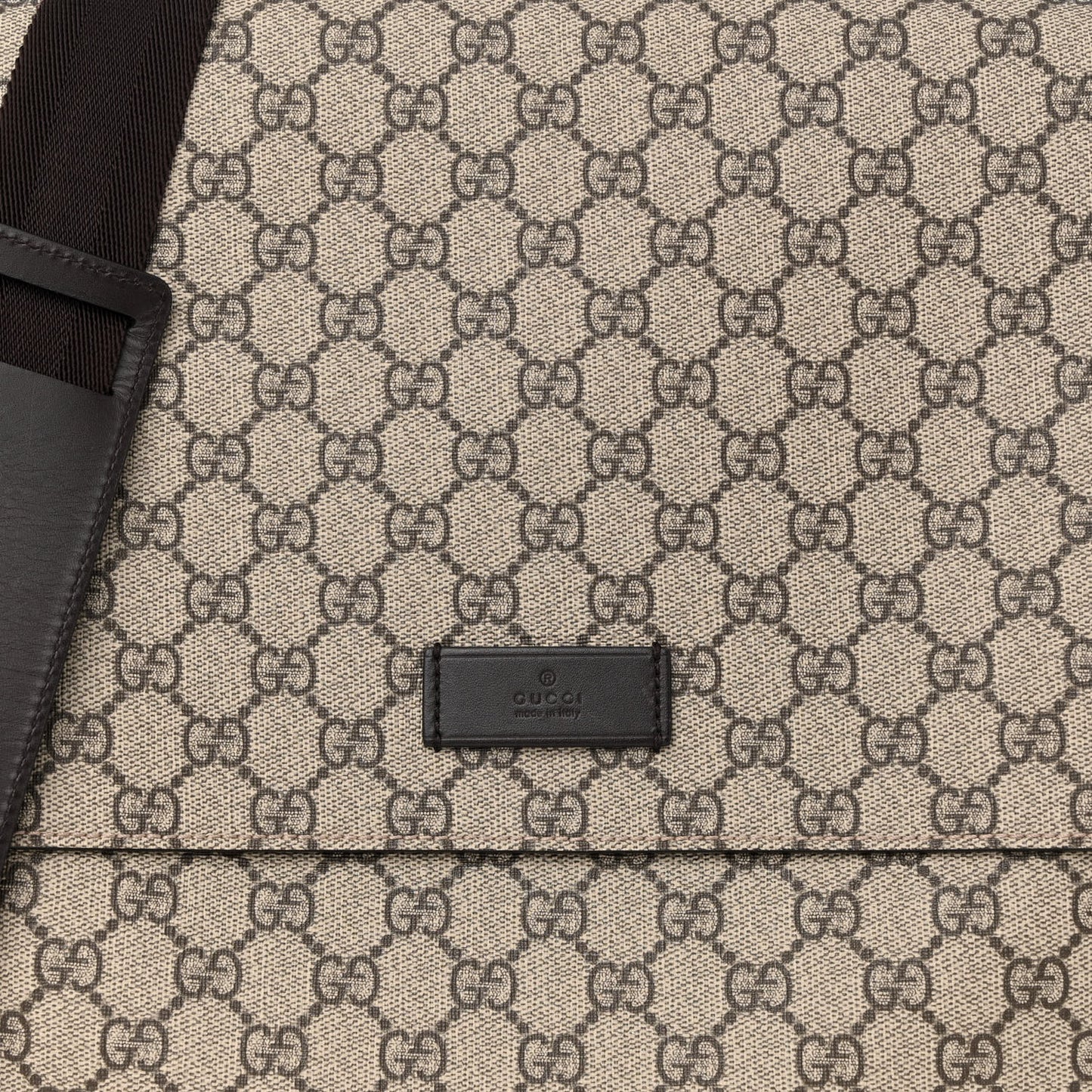 GG Plus Monogram Messenger Diaper Bag Dark Brown