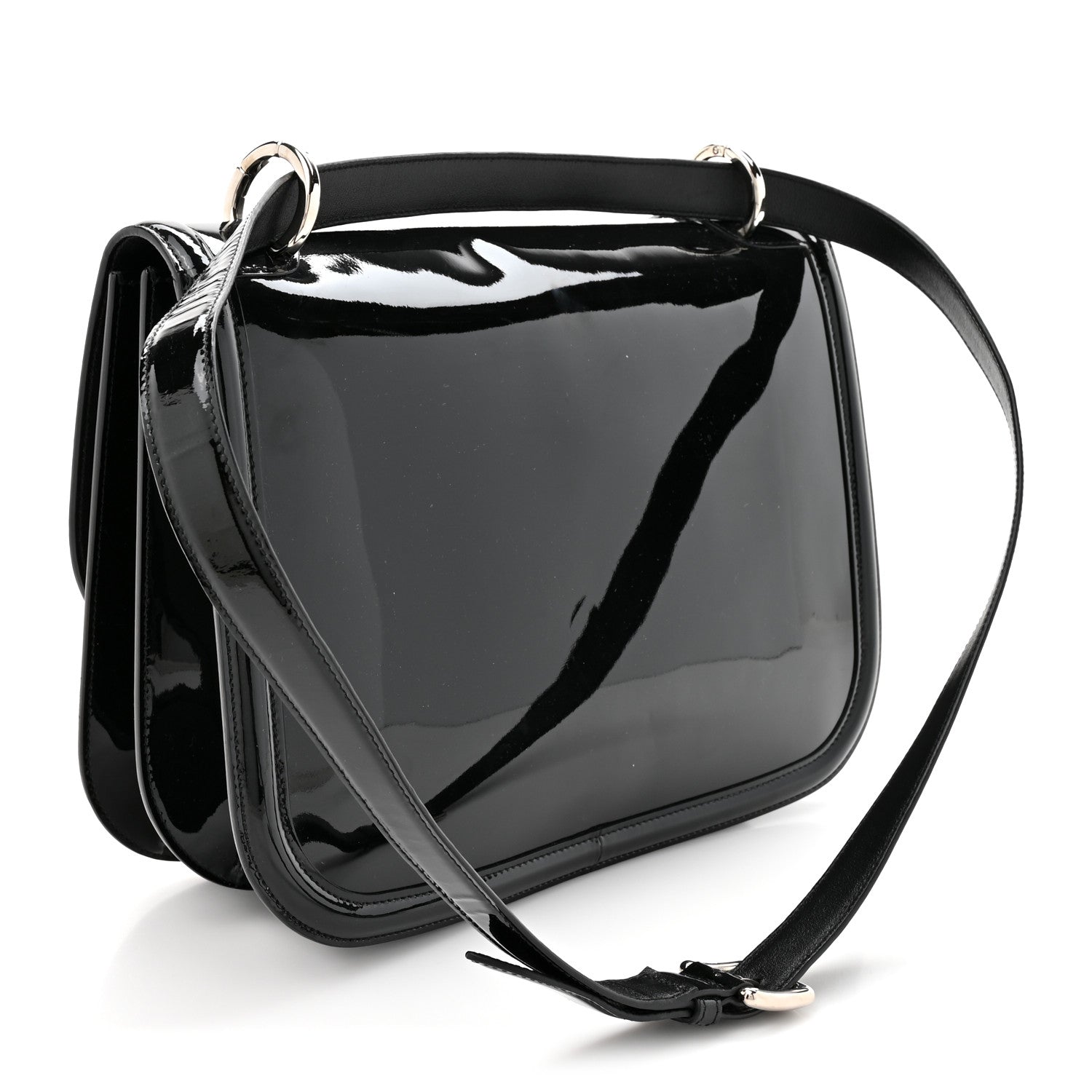 Salvatore Ferragamo Patent Jody Shoulder Bag Black 5 of 19