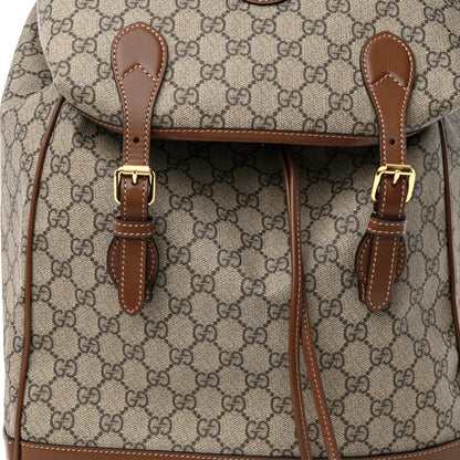 Gucci GG Supreme Monogram Azalea Calfskin Medium Retro Interlocking G Buckle Backpack Beige Ebony Brown Sugar 7 of 10
