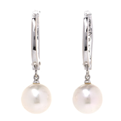 Mikimoto 18K White Gold Diamond Akoya Pearl 7.5mm Drop Earrings 3 of 5