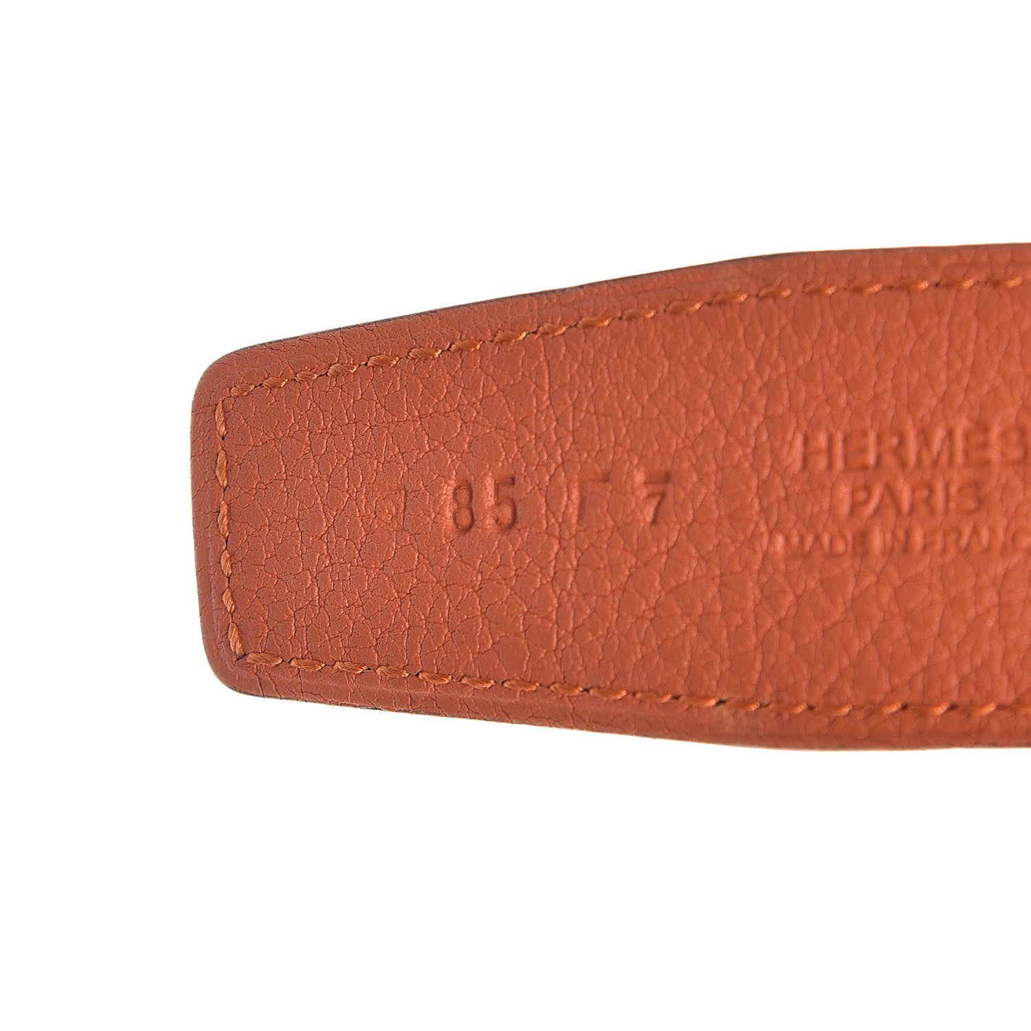 Hermes Swift Togo 32mm H Belt 85 Chocolate Orange 5 of 8