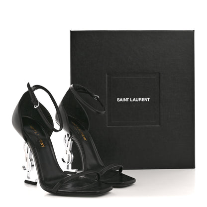 Saint Laurent Calfskin Opyum 110 Sandals 37 Black Silver 11 of 11