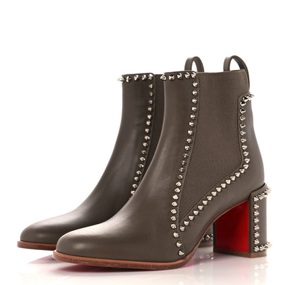 Christian Louboutin Calfskin Spikes Chelsea Outline Boots 37 Silex Grey 3 of 8