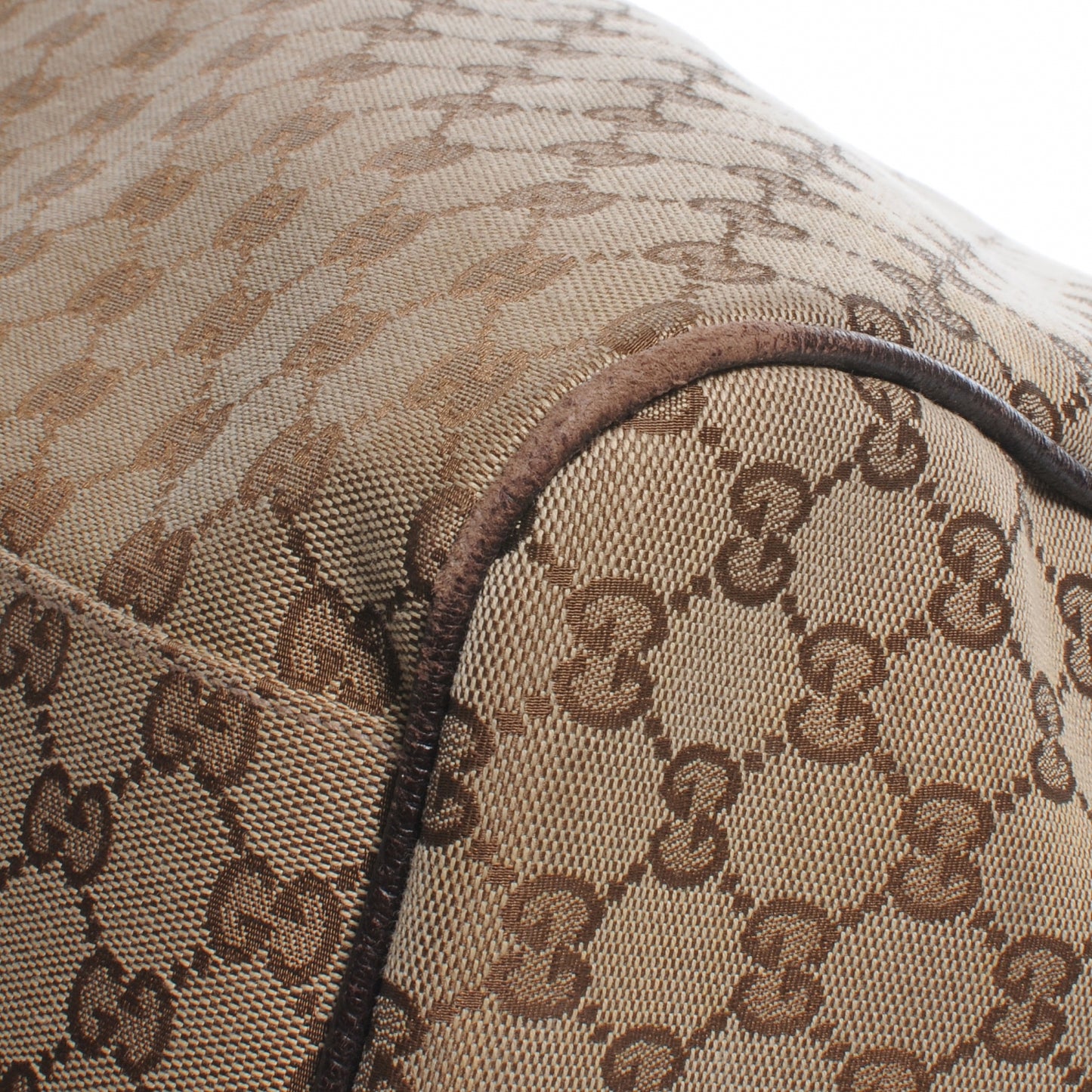 GG Monogram Web Large Collapsible Carry On Duffle Beige Brown
