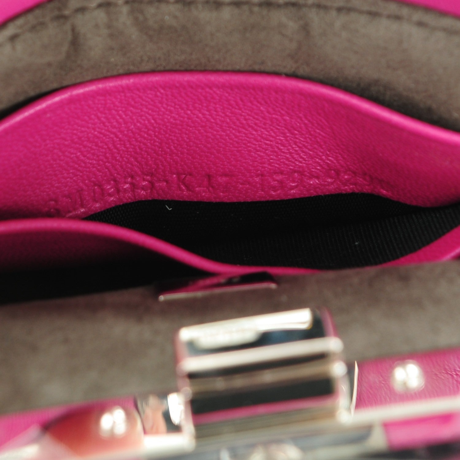 Fendi Nappa Micro Peekaboo Iconic Satchel Magenta 7 of 8