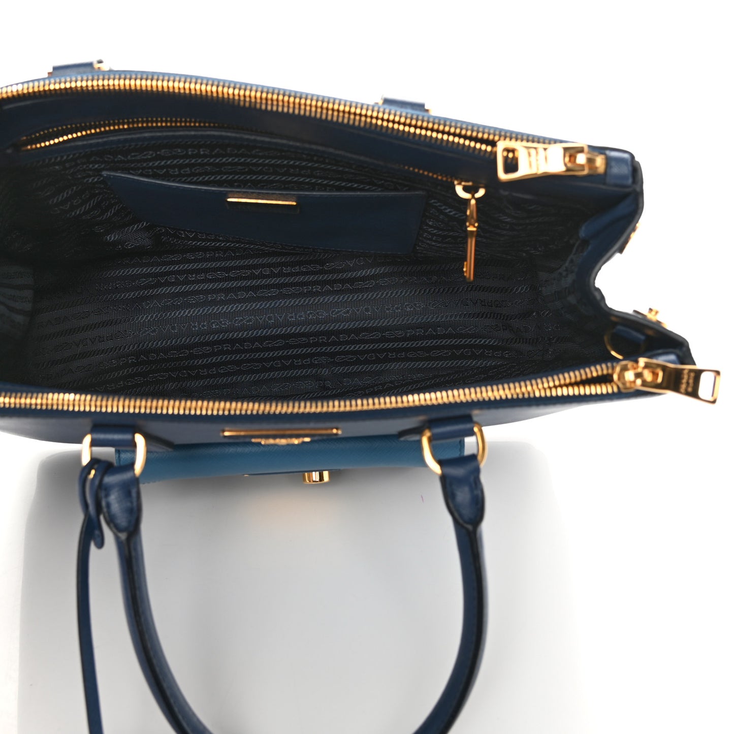 Saffiano Lux Galleria Front Pocket Tote Bluette Cobalto