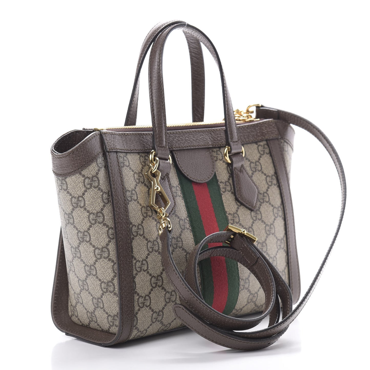 GG Supreme Monogram Small Ophidia Tote Bag Brown