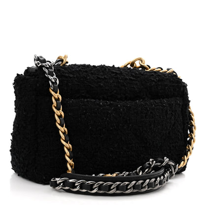 Chanel Tweed Quilted Medium Chanel 19 Flap Black 3 of 9