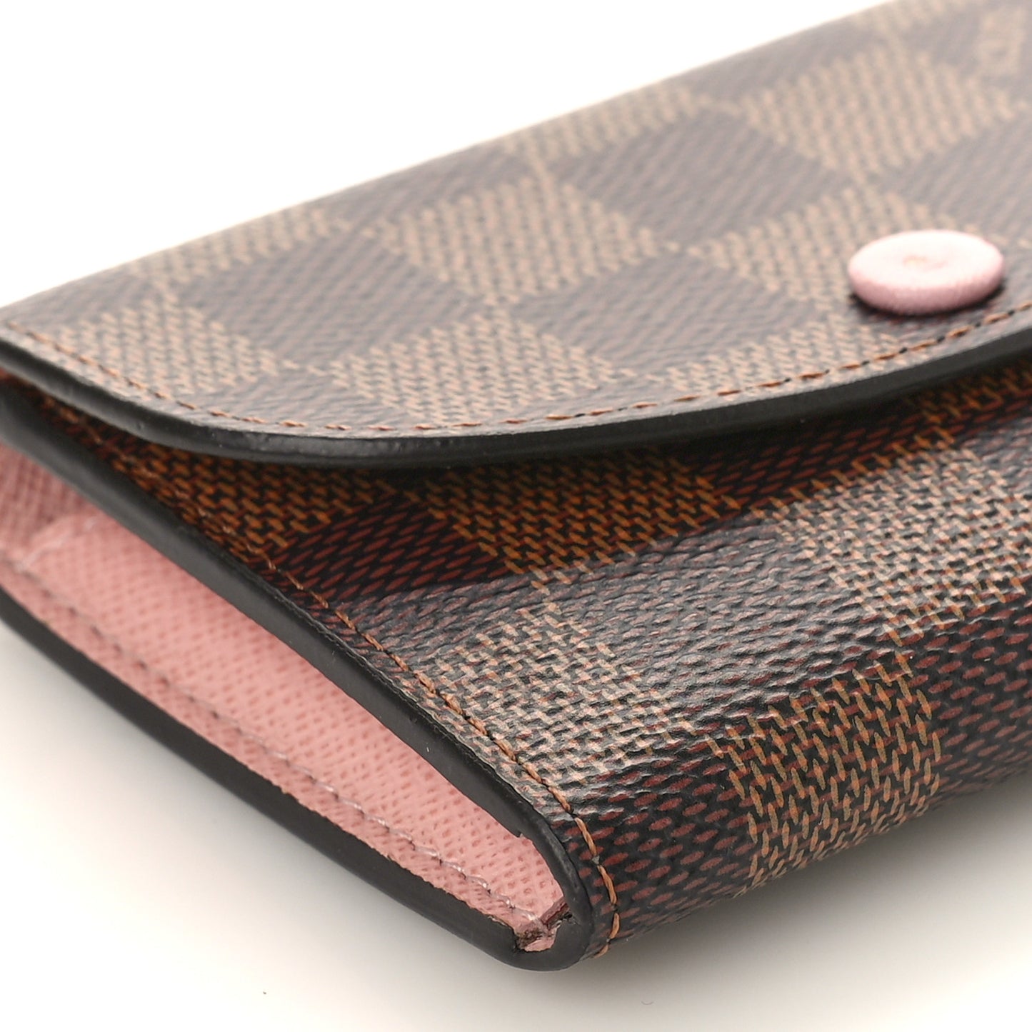 Damier Ebene Rosalie Coin Purse Rose Ballerine