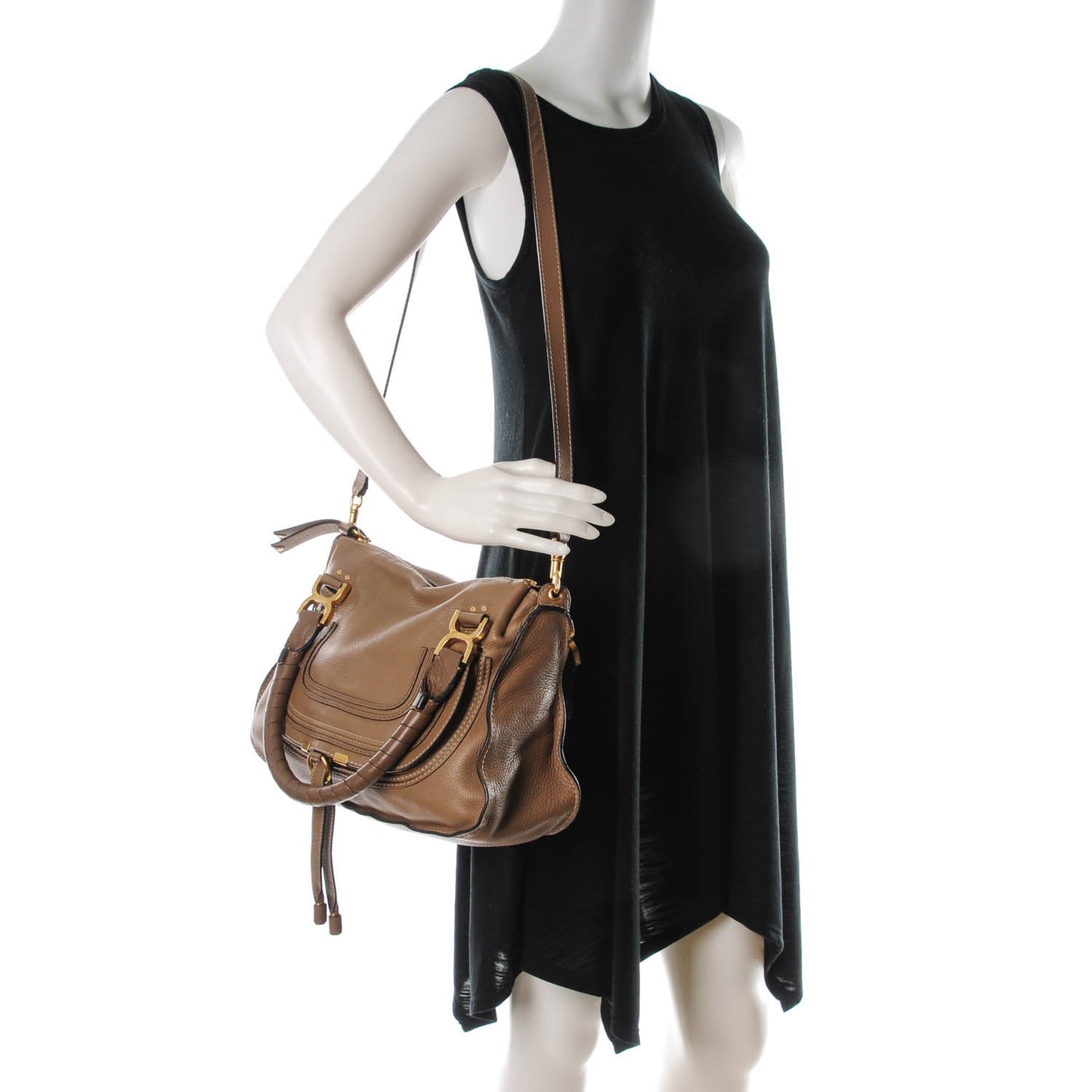 Calfskin Medium Marcie Satchel Nut