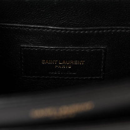 Saint Laurent Box Calfskin Monogram Medium Solferino Satchel Black 6 of 10