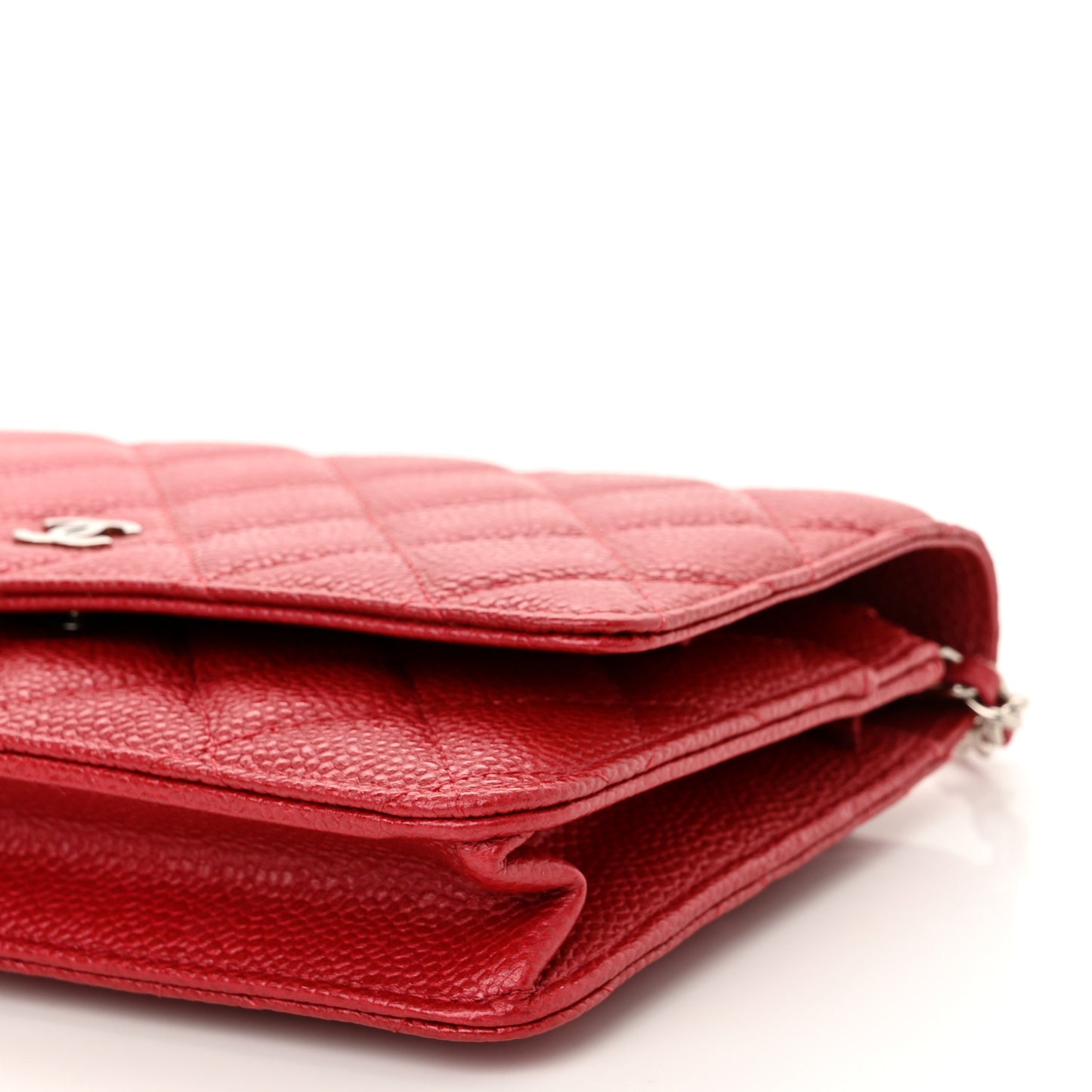 Caviar Quilted Wallet On Chain WOC Red