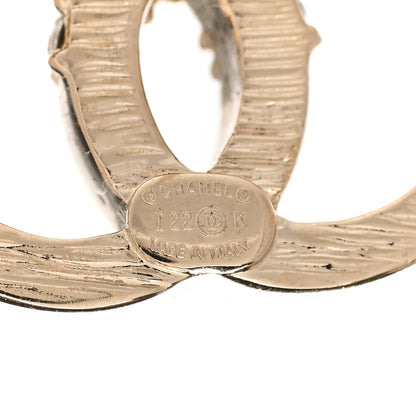Chanel Crystal Metal CC Earrings Gold 4 of 5