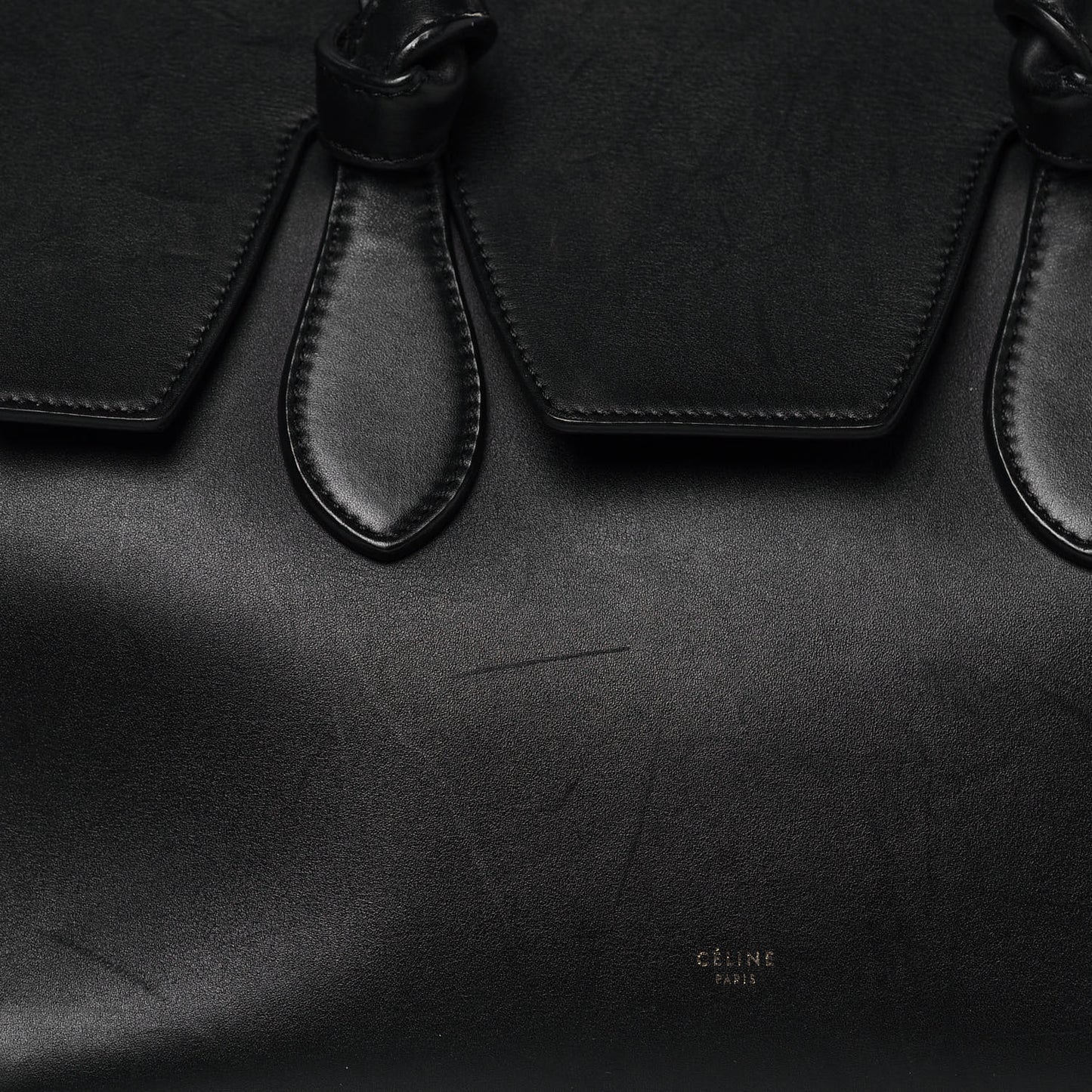 Smooth Calfskin Small Tie Knot Tote Black
