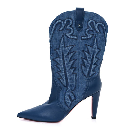 Christian Louboutin Nappa Denim Santiabooty 85 Boots 41 Blue 1 of 8