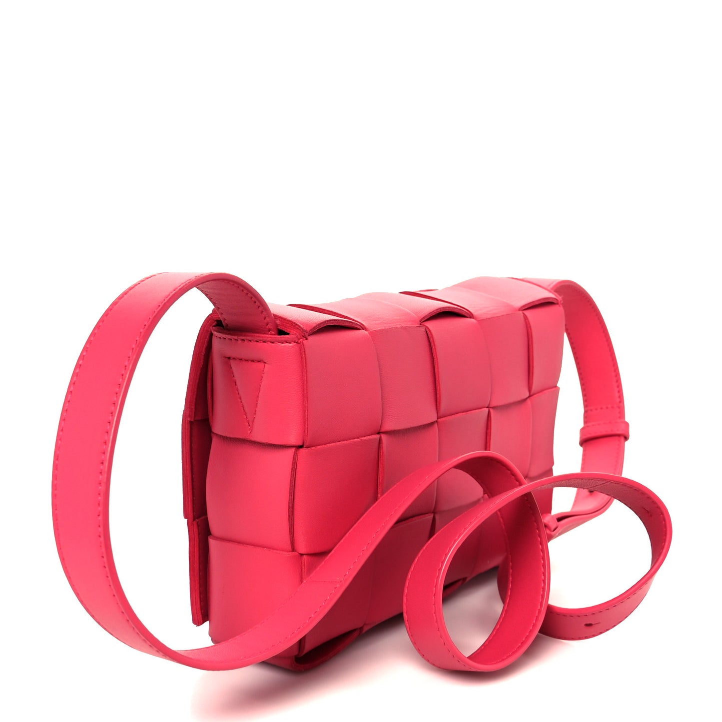 Lambskin Maxi Intreccio Small Cassette Crossbody Bag Cranberry