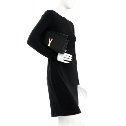Saint Laurent Calfskin Classic Y Ligne Clutch Black 2 of 8