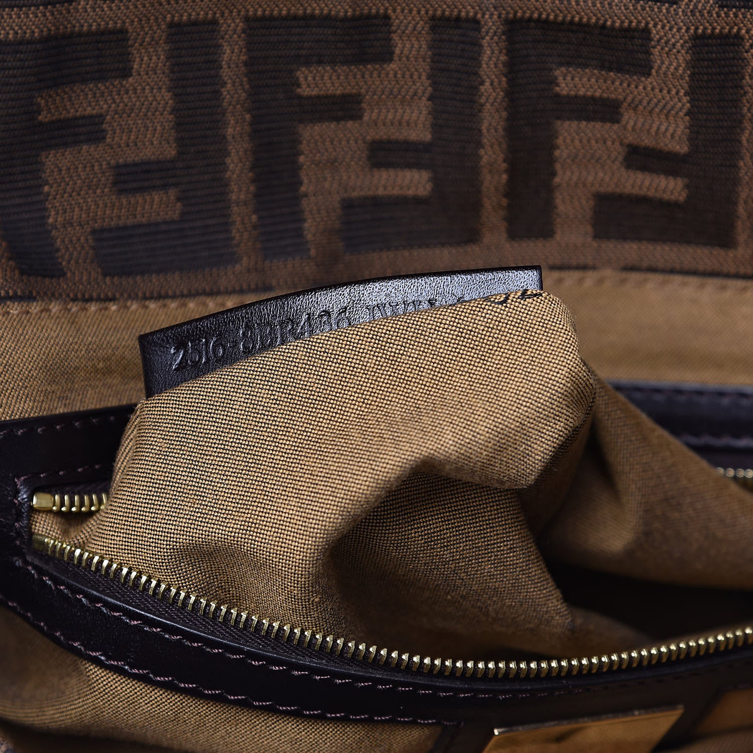 Fendi Zucca Small Chef Shoulder Bag Tobacco 7 of 9