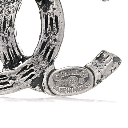 Chanel Crystal CC Earrings Silver 4 of 4