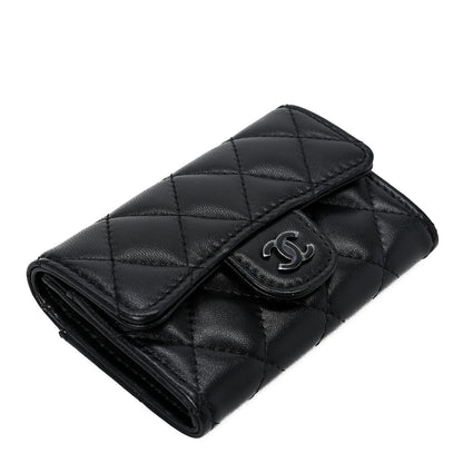 Chanel Lambskin Quilted Flap Card Holder Wallet So Black 4 of 10
