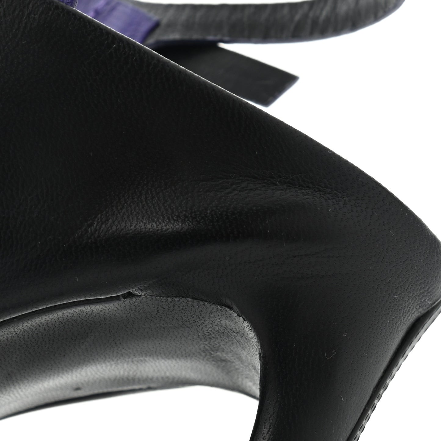 Lambskin Open Toe Glove Sandal 37.5 Black Purple