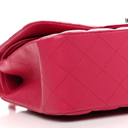 Chanel Caviar Quilted Jumbo Double Flap Dark Pink 8 of 9