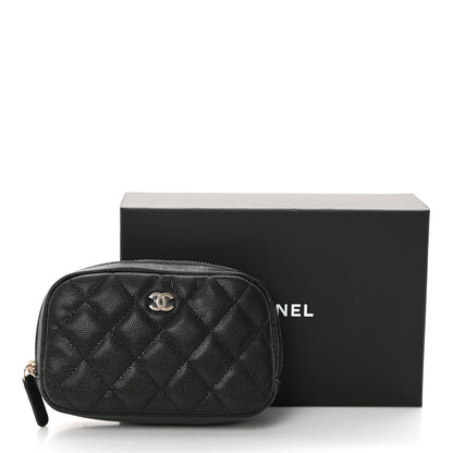Chanel Caviar Quilted Small Curvy Pouch Cosmetic Case Black 10 of 10