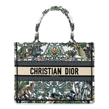 Christian Dior Canvas Embroidered Medium Etoile De Voyage Book Tote White Multicolor 1 of 12