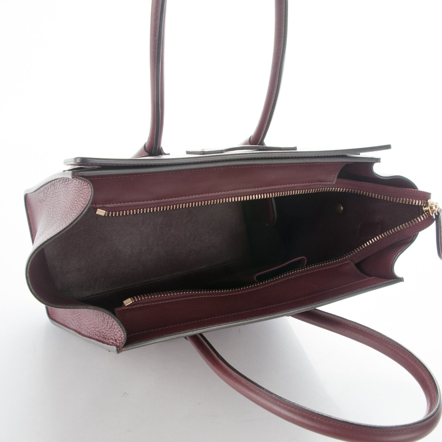 Goatskin Calfskin Micro Luggage Burgundy