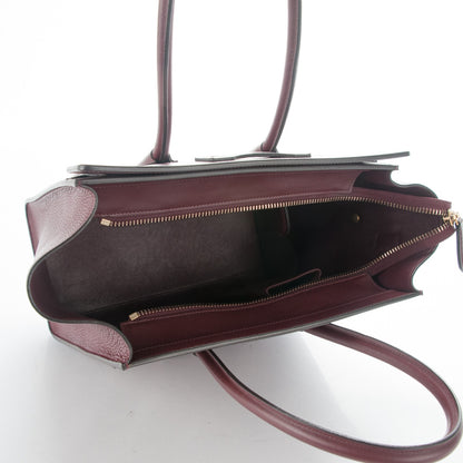 Celine Goatskin Calfskin Micro Luggage Burgundy 5 of 7