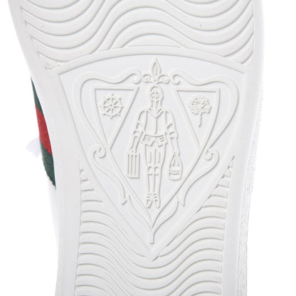 Gucci Calfskin Ayers Bee Embroidered Womens Ace Sneakers 36 White Green 6 of 10