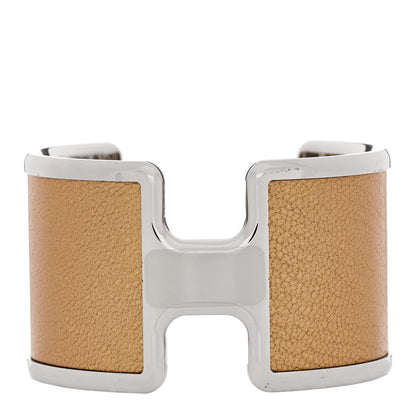 Hermes Metallic Chevre Chamkilight Olympe Cuff Bracelet T3 Dore 1 of 3