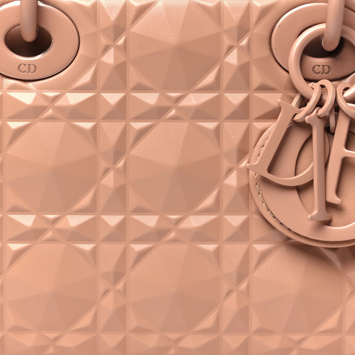 Calfskin Cannage Diamond Medium Lady D-Joy Rose Des Vents
