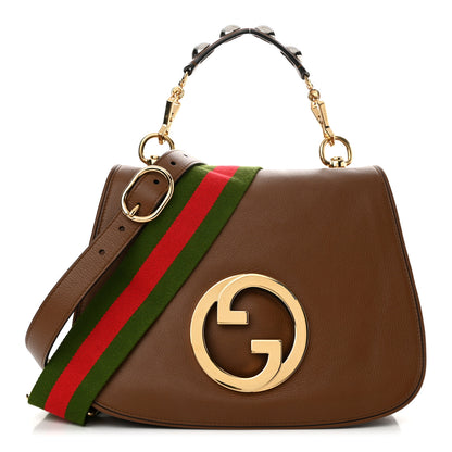 Gucci Roxy Calfskin Web Medium Blondie Shoulder Flap Bag Cuir 1 of 12