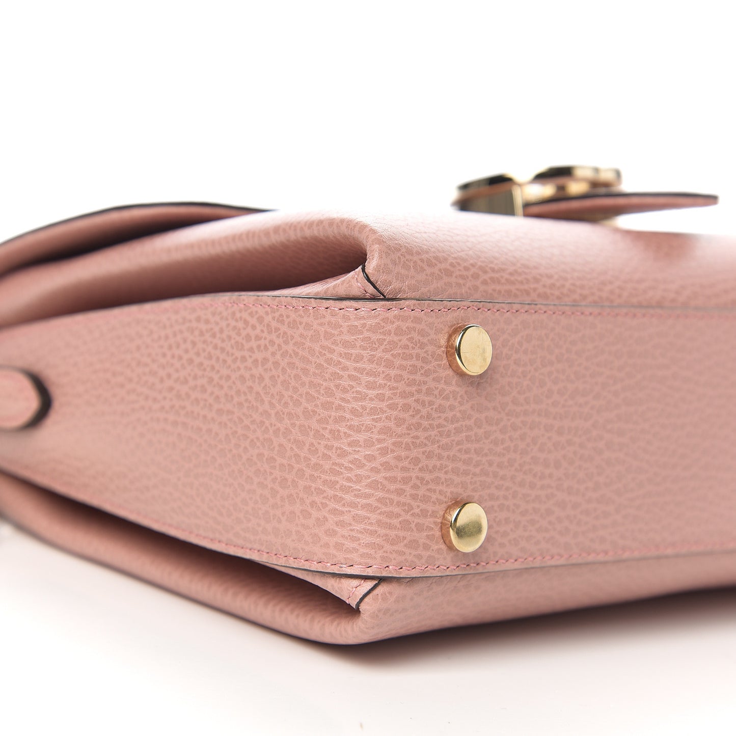 Dollar Calfskin Interlocking G Top Handle Shoulder Bag Soft Pink