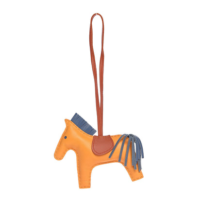 Hermes Milo Lambskin Grigri Rodeo Horse Bag Charm MM Jaune D'Or Bleu Agate Cornaline 1 of 5