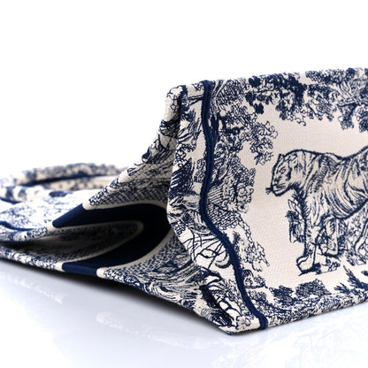 Christian Dior Canvas Embroidered Medium Dioriviera Toile De Jouy Book Tote Blue 7 of 9