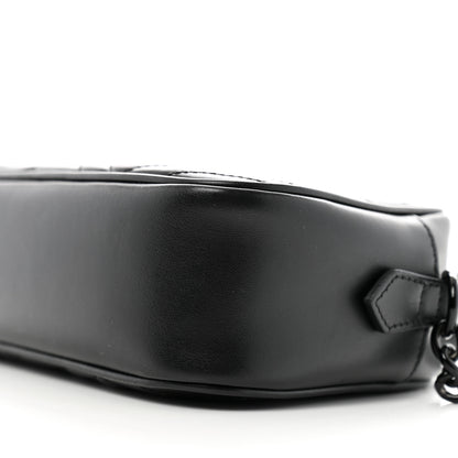 Gucci Calfskin Matelasse Monochrome Small GG Marmont Chain Shoulder Bag Black 10 of 11