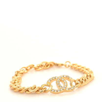 Chanel Crystal CC Chain Link Bracelet Gold 1 of 5