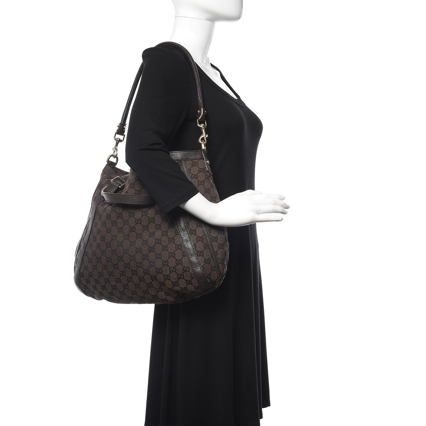 Monogram Medium Abbey Convertible Tote Dark Brown