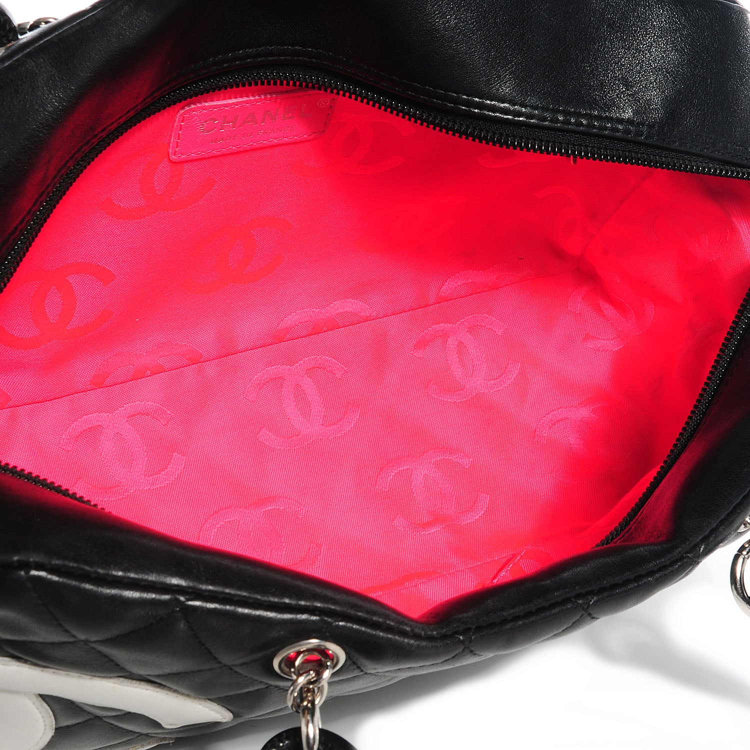 Chanel Calfskin Quilted Large Cambon Bowler Black White 5 of 8