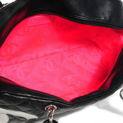 Chanel Calfskin Quilted Large Cambon Bowler Black White 5 of 8