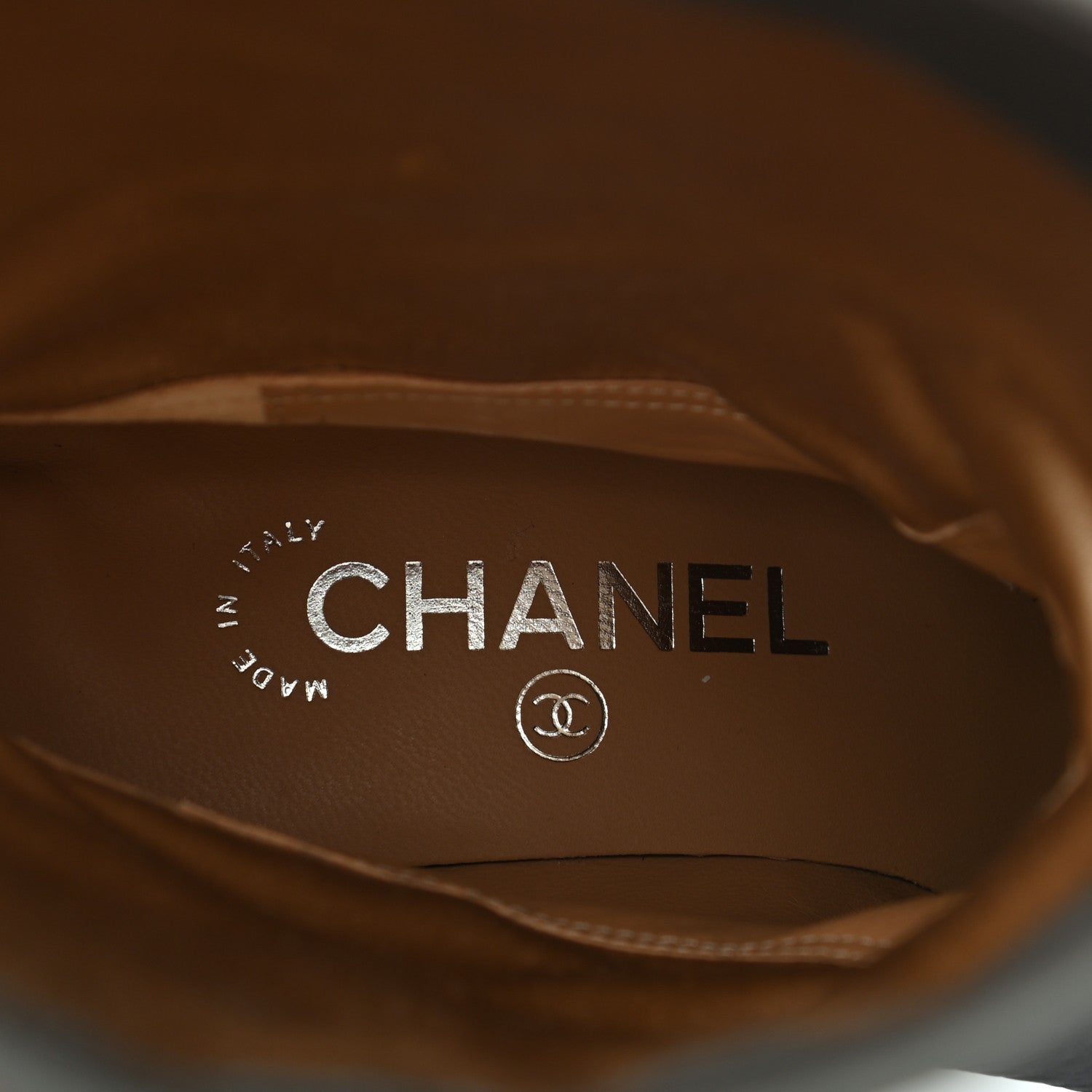 Chanel Calfskin Ascot CC Boots 37.5 Gray 7 of 8